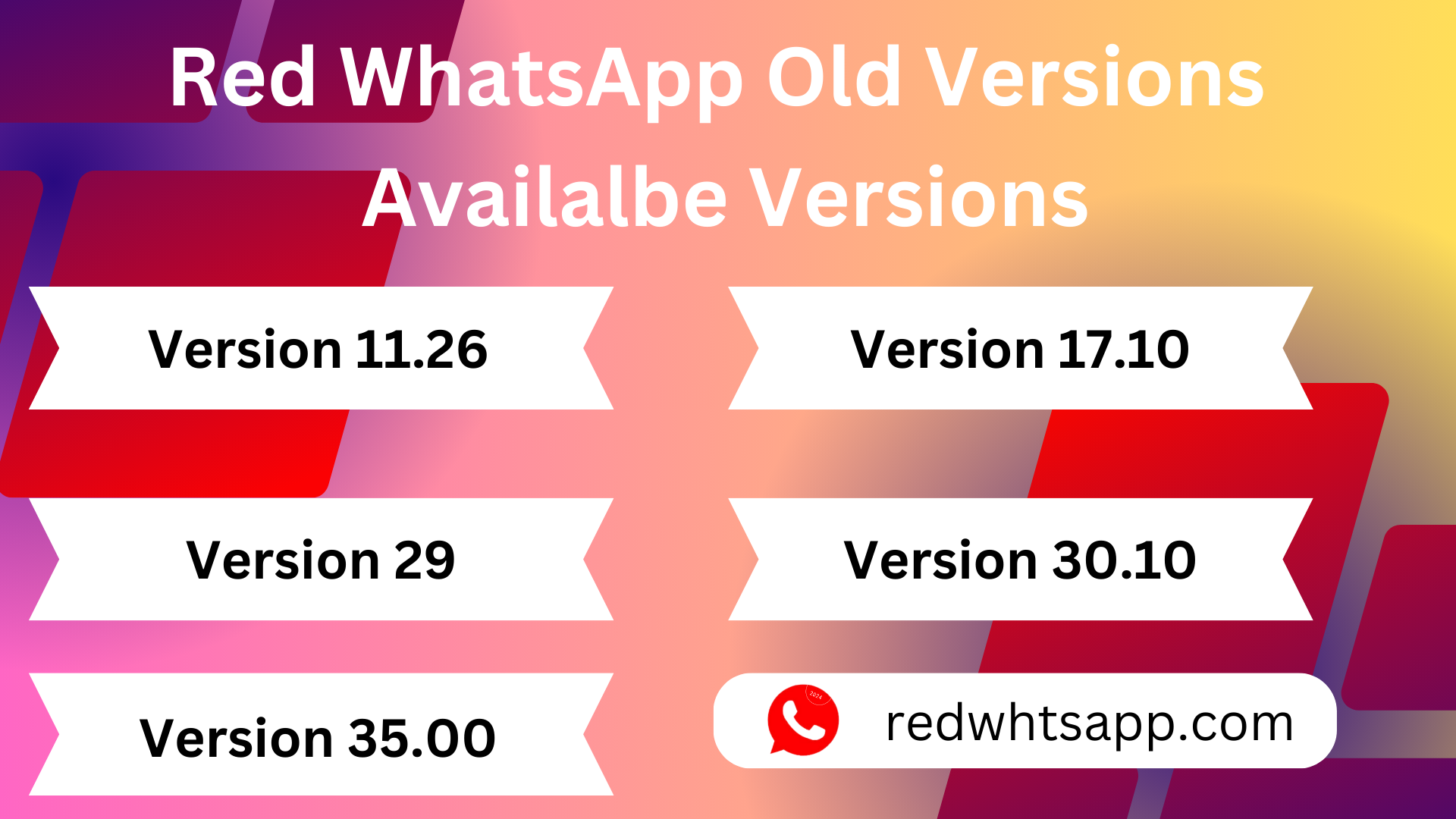 Red WhatsApp 5 Old Versions Download & Install Free - 2025 1 REd Whatsapp available 5 Versions